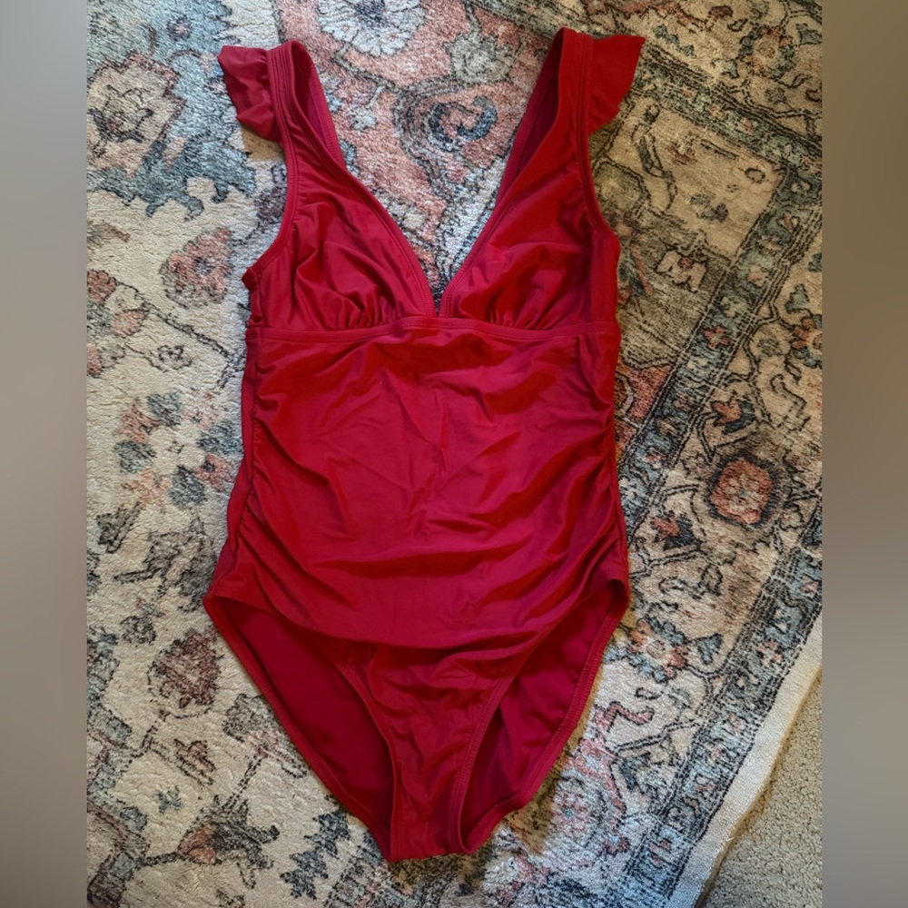 Women’s red one piece swimsuit size S